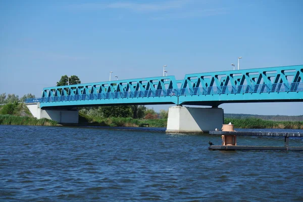 Peenestrom Frente Ponte Zecheriner — Fotografia de Stock