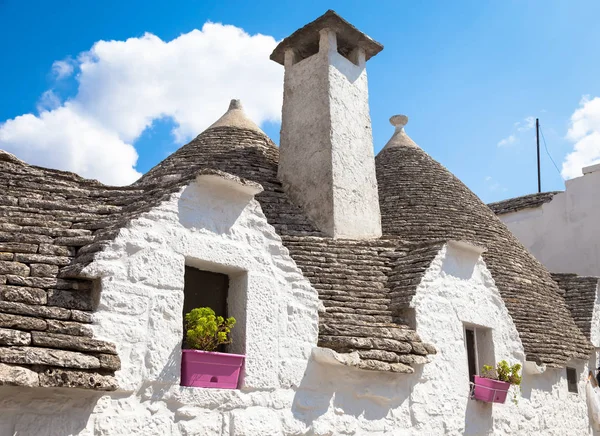 Alberobello Región Puglia Sur Italia Techos Tradicionales Los Trulli Casas — Foto de Stock