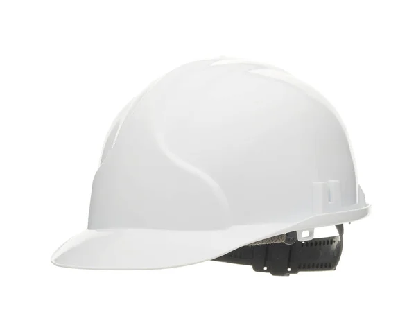 White Construction Helmet Hard Hat White Background Protective Clothes — Stock Photo, Image