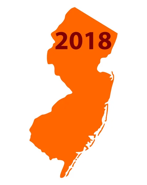 New Jersey 2018 Térképén — Stock Fotó