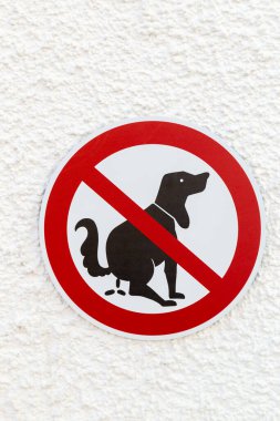 shield dog excrement forbidden,on white wall clipart