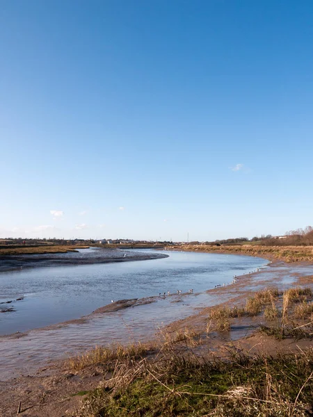 Beekje Rivier Landschap Uitzicht Blauw Water Kust Essex Estuarium — Stockfoto