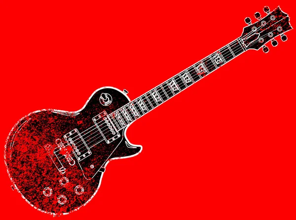 Grunge Arka Plan Üzerinde Siyah Bir Kesin Rock Roll Gitar — Stok fotoğraf