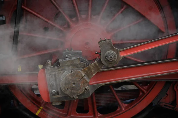 Wheel Wheels Locomotive Locomotive Steam Locomotive Steam Locomotive Red Rod — Stock Photo, Image