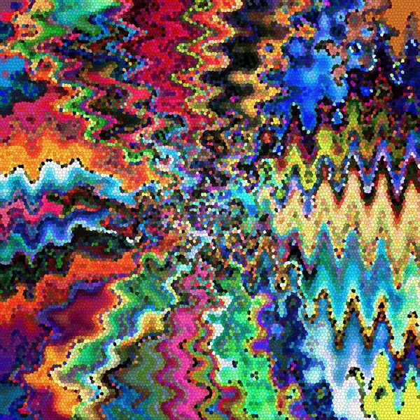 Abstrakter Farbhintergrund Des Farbverlaufs Mit Visueller Welle Mosaik Und Lichteffekten — Stockfoto