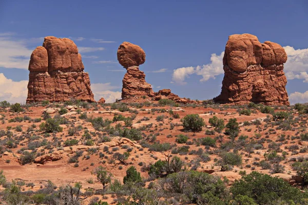 Rocher Équilibré Dans Parc National Des Arches Utah Aux États — Photo