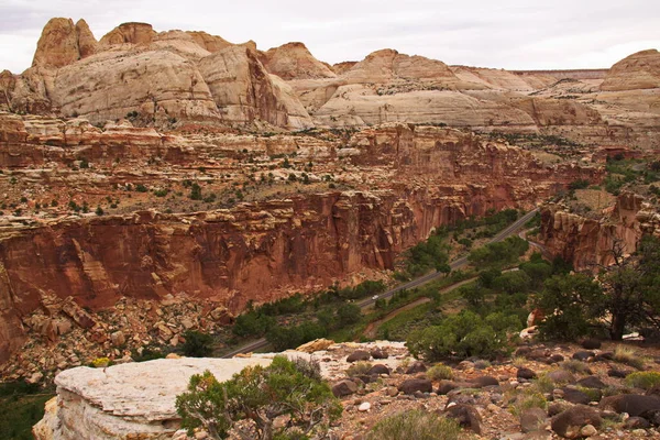 Pohled River Valley Overlook Capitol Reef Utahu Usa — Stock fotografie