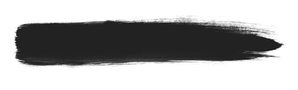 Quickly Painted Brush Isolated Black Stripe — Stock Photo, Image