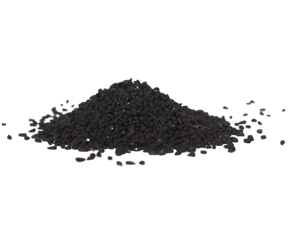 Nigella Sativa Известная Black Cumin Семена Специи Белом Фоне — стоковое фото