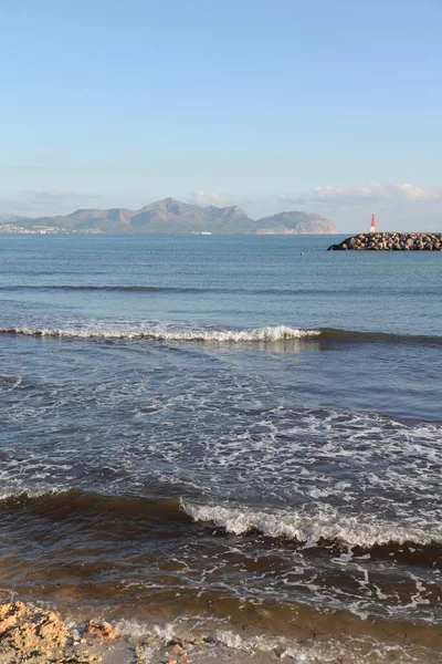 Can Picafort Picafort Mallen Spaniards Santa Margalida Sea Medium Sea — стоковое фото