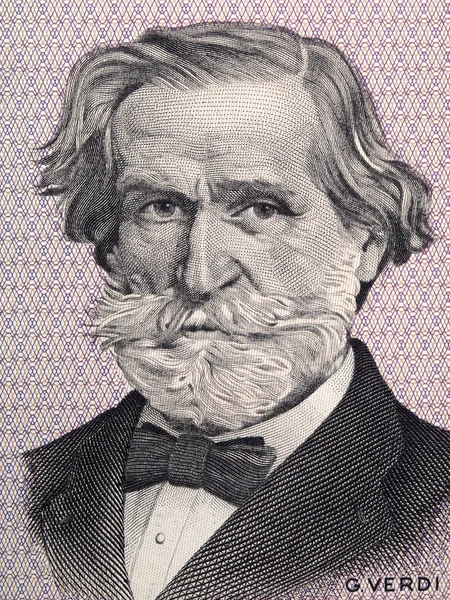 Giuseppe Verdi Porträtt Italienska Pengar — Stockfoto