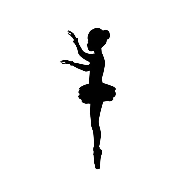 Flicka Ballerina Siluett Dans Balett Vektorillustration — Stockfoto