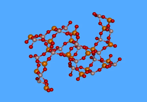 黑色背景上分子的抽象三维图解 — 图库照片