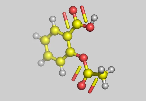 Modelo Molecular Schmerzmittel Isolado Cinza — Fotografia de Stock