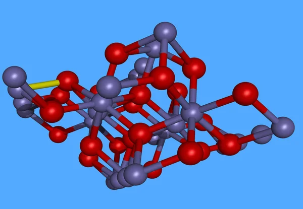 Modelo Molecular Hematita Aislado Azul —  Fotos de Stock