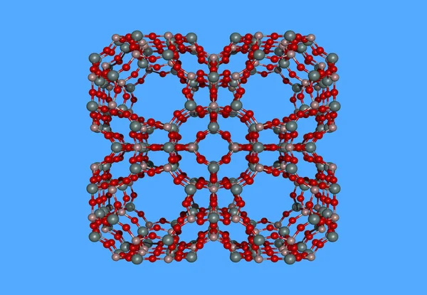 Zeolit Molekuláris Modell Izolált Kék — Stock Fotó
