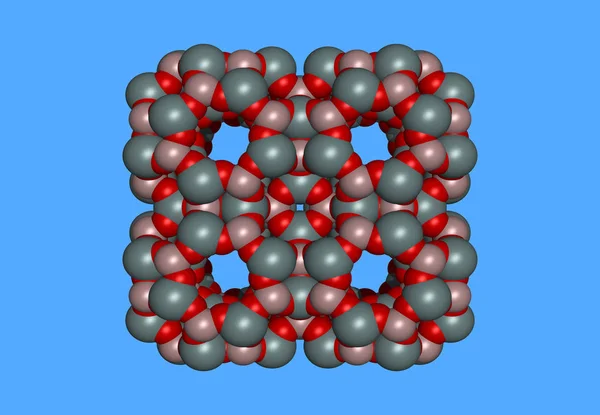 Zeolite Molecular Model Isolated Blue — Stock Photo, Image