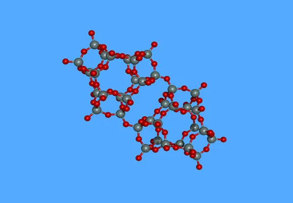 Model Cząsteczkowy Zeolitu Izolowany Niebiesko — Zdjęcie stockowe