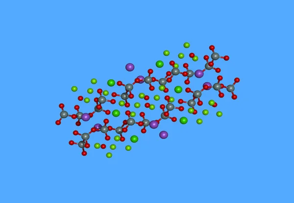 Модель Молекулы Амфибола Выделена Голубом Фоне — стоковое фото