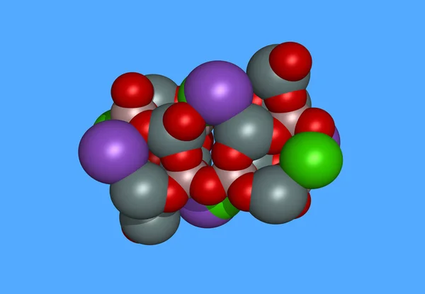 Augit Molecular Model Isolated Blue — Stock Photo, Image