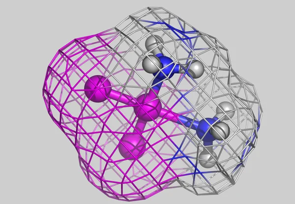 グレーで分離された白金錯体分子モデル — ストック写真