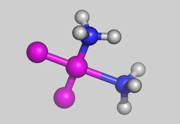 Modelo Molecular Complejo Platino Aislado Gris —  Fotos de Stock