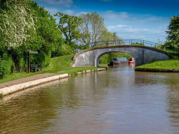 Kanalbrücke Der Hurleston Junction Zwischen Dem Langollen Canal Und Dem — Stockfoto