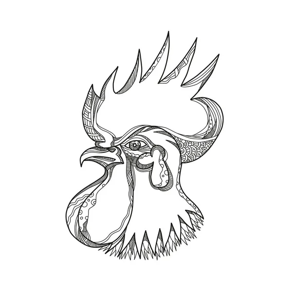 Doodle Illustration Art Tête Une Poule Mouillée — Photo