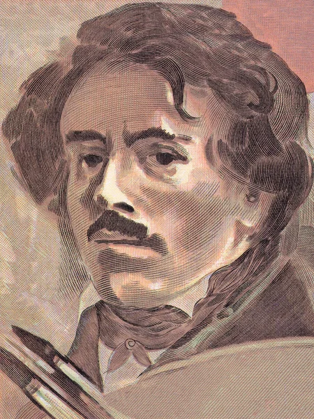 Eugene Delacroix Portrait French Money — Stock Photo, Image