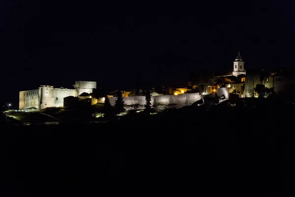 Geceleri Sabiote Köyü Panoramik Görünümü Jaen Spanya — Stok fotoğraf