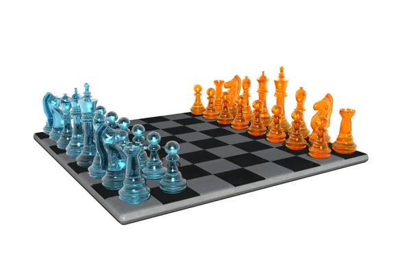 Шахматная Доска Играющими Фигурами — стоковое фото