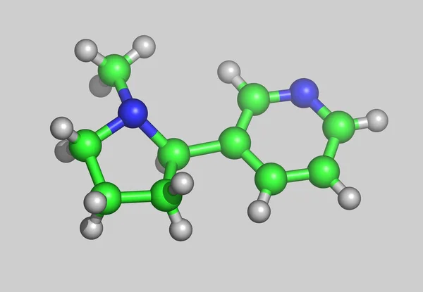 Alkaloid Molekülmodell Auf Grau Isoliert — Stockfoto