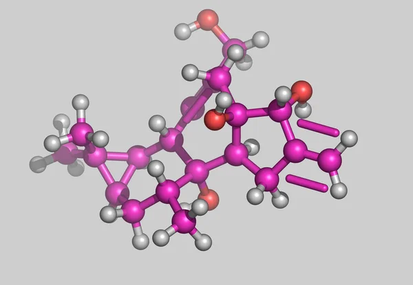 天然物质 植物提取物分子模型 灰色分离 — 图库照片