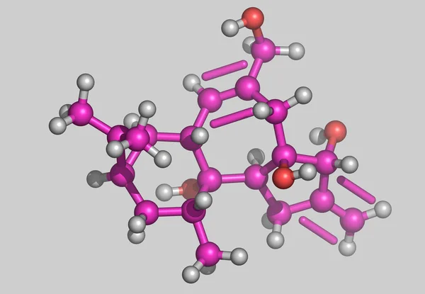 天然物质 植物提取物分子模型 灰色分离 — 图库照片