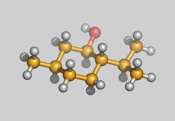 Modelo Molecular Óleos Essenciais Isolado Cinzento — Fotografia de Stock