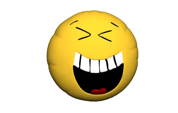 Cartoon Gesicht Mit Gelbem Smiley Auf Weißem Hintergrund — Stockfoto