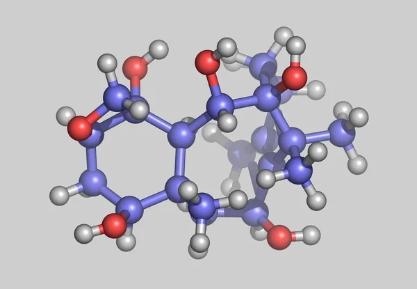 癌症药物分子模型 — 图库照片