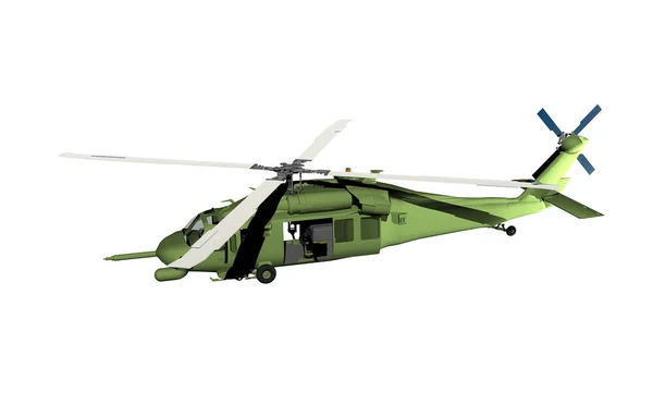 Военный Вертолет Изолирован Белом — стоковое фото