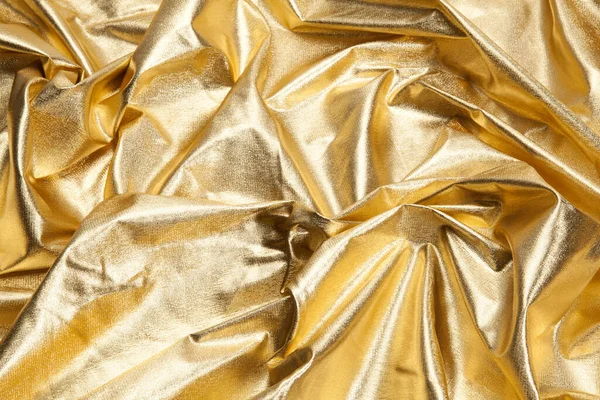 Close View Gold Piece Fabric Ripples Luxury Composition Minimal Color Stock Photo