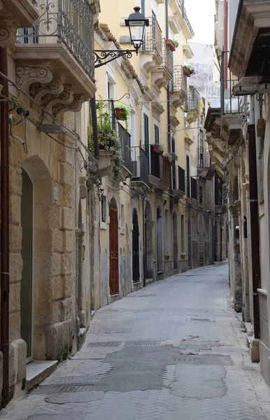 Syracuse Sicily Italy Beco Cidade Velha Casas Ortigia Cidade Velha — Fotografia de Stock