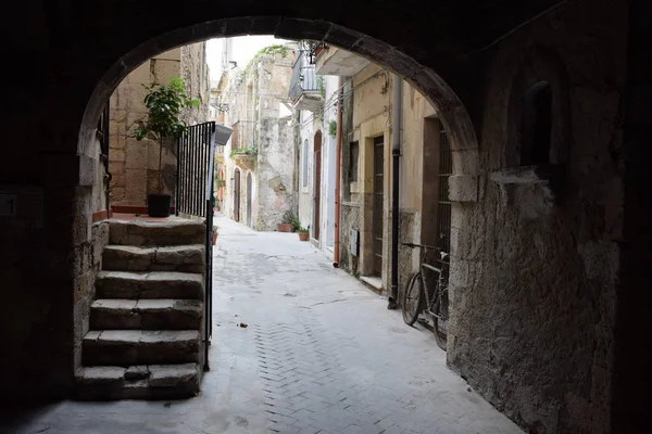 Syracuse Sicily Italy Alley Archway Picturesque Picturesque Old Town Houses — Foto de Stock