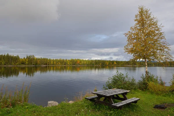 Příroda Cestování Švédsko Jezero Skandinávie Zrcadlo Ticho Cestovní Ruch Pobřeží — Stock fotografie