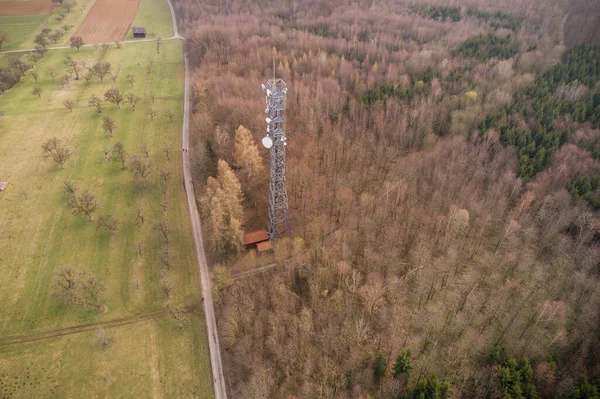 mobile mast at the forest edge