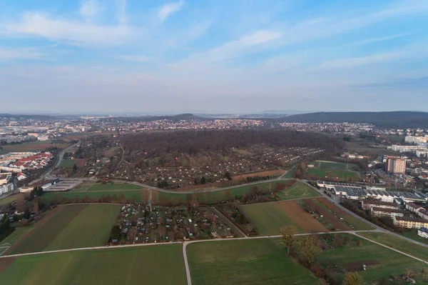 Légi Fénykép Városok Mezők Gemarkung Stuttgart — Stock Fotó