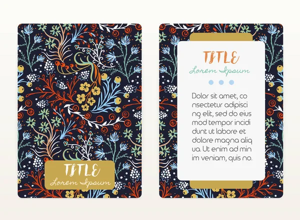 Diseño Cubierta Con Patrón Floral Flores Creativas Hechas Mano Fondo — Foto de Stock