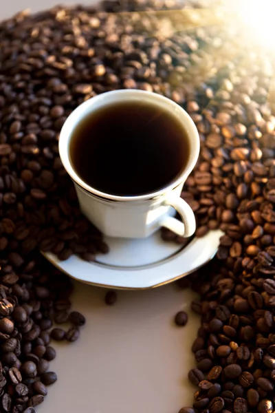 Kávé Mindenkinek Háttérben Közelkép — Stock Fotó