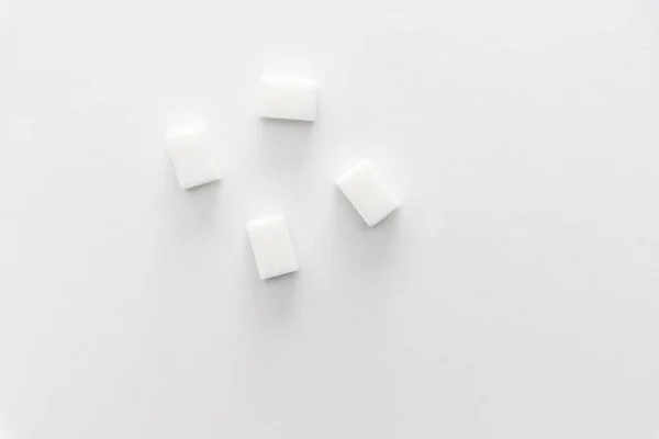 Cubos Açúcar Branco Uma Tigela Vidro — Fotografia de Stock