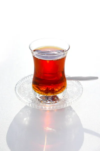 Black Tea Tulip Glass — Stock Photo, Image