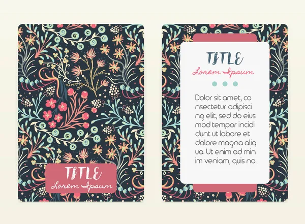 Design Capa Com Padrão Floral Mão Desenhado Flores Criativas Fundo — Fotografia de Stock