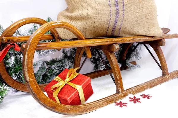 Sledge Christmas Presents — Stock Photo, Image